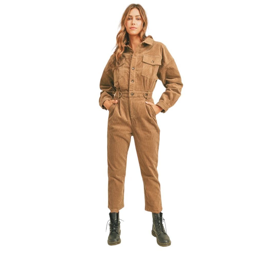 Brown Corduroy Jumpsuit